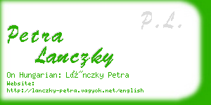 petra lanczky business card